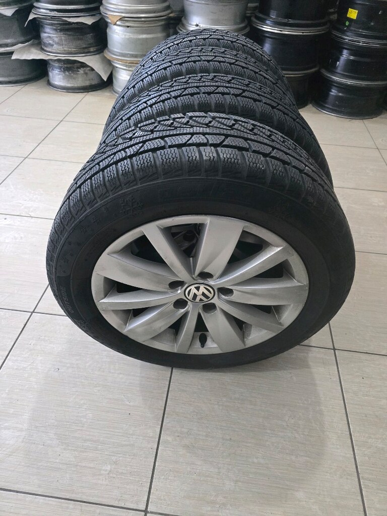 5×112 ORJİNAL VOLKSVAGEN jant sıfır ayarında kışlık 205 55 16 - 8