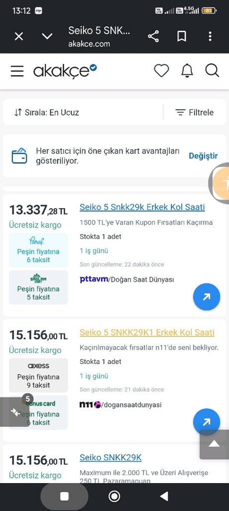 Seiko 5 snkk29k1 7s26 otomatik sıfır garantili faturalı - 5