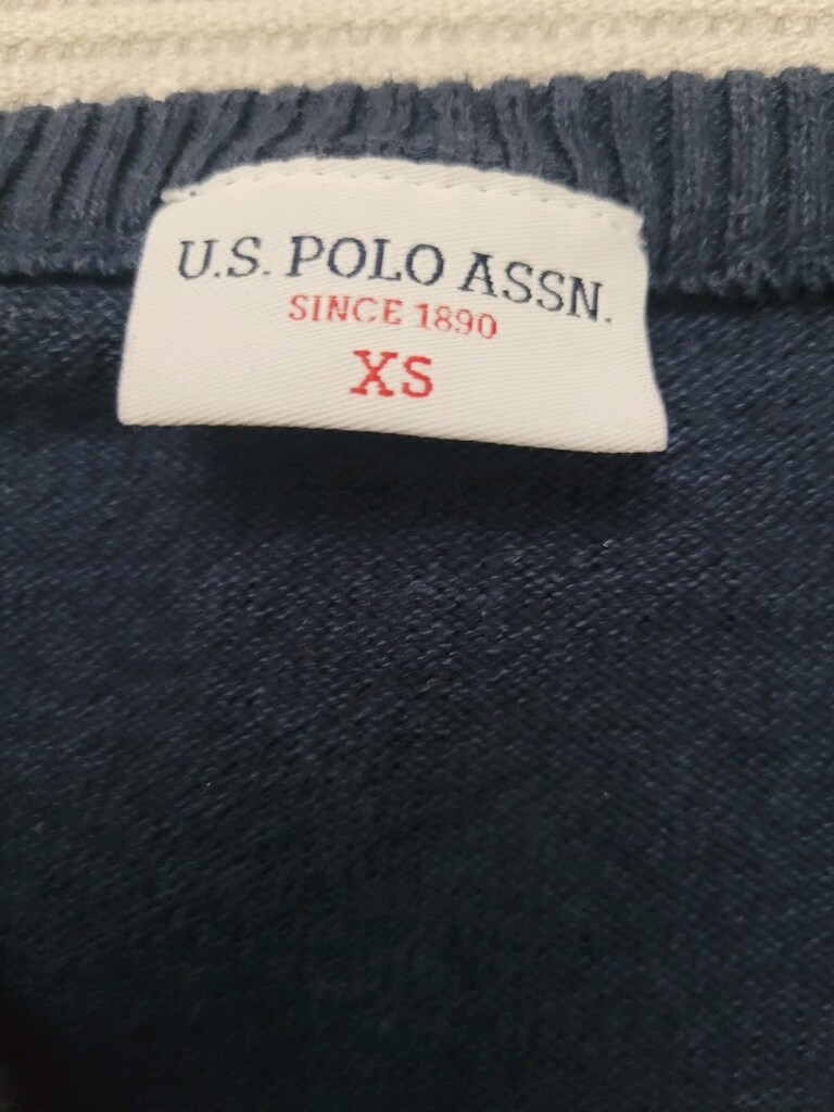 U.S POLO XS Kırmızı Mavi Ekose V Yaka Triko Erkek Kazak - 6