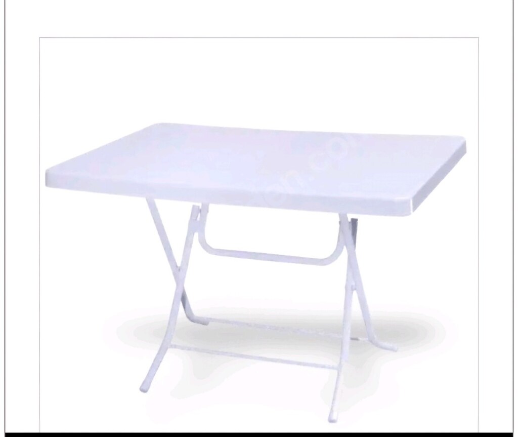 beyaz renk katlanabilir metal ayaklı masa - 2