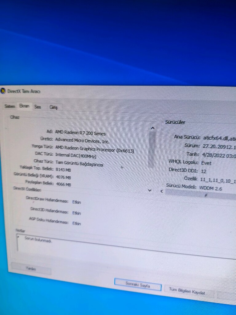 İ5 3570 3.80 GHz 8 GB ram 4 GB harici ekran kartı 4+4 çekirdekli i - 10