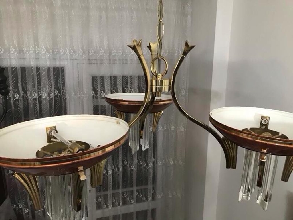 Vintage İtalyan Murano Kristalli Avize - 5