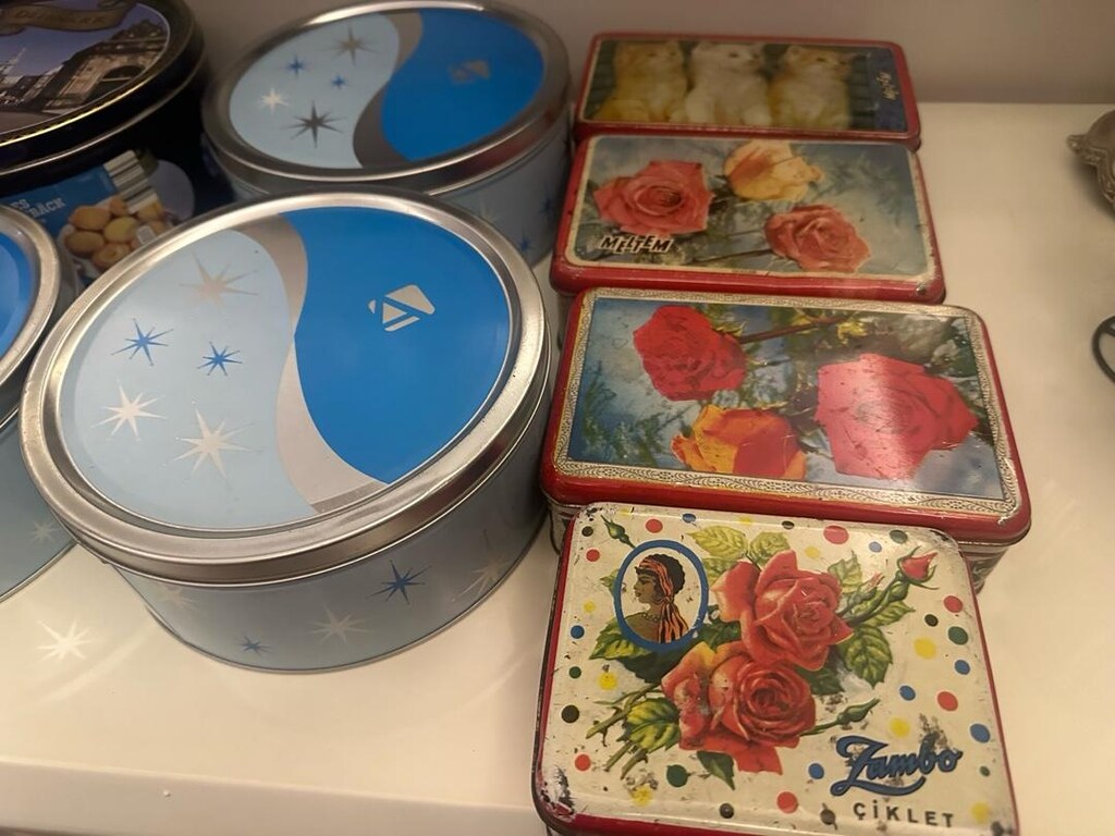 Saklama teneke kutular sondaki 4 kutu vintege tek tek de satılır - 8