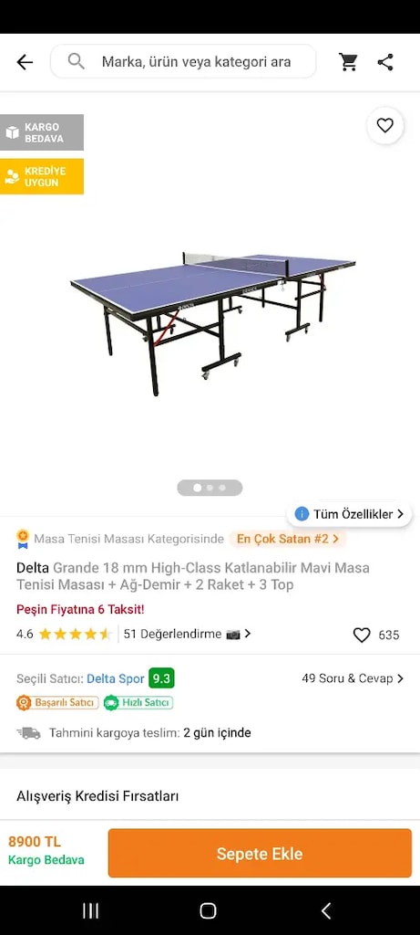 Delta masa tenisi masası