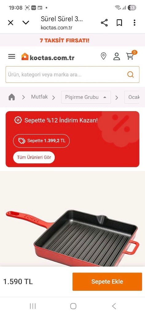 Surel Saplı Dokum Tava (25cm x25cm) - 2