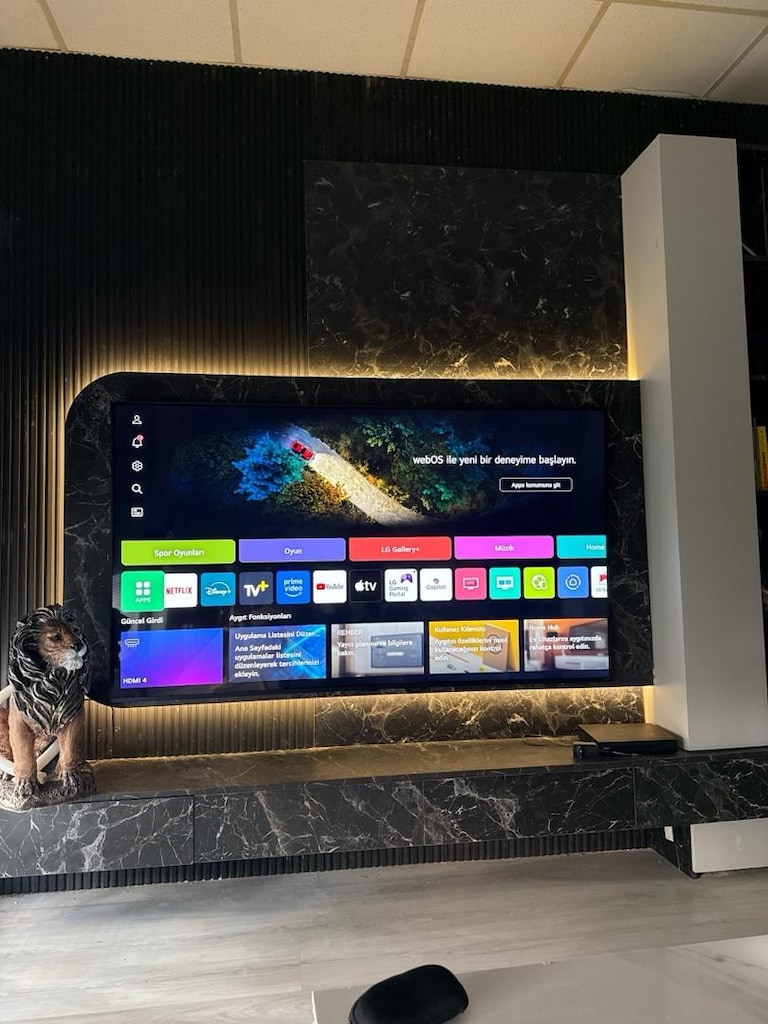 SIFIR AYARINDA LG 75 INCH QNED TV + LED AYDINLATMALI MİMARİ TV ÜNİTESİ - 5