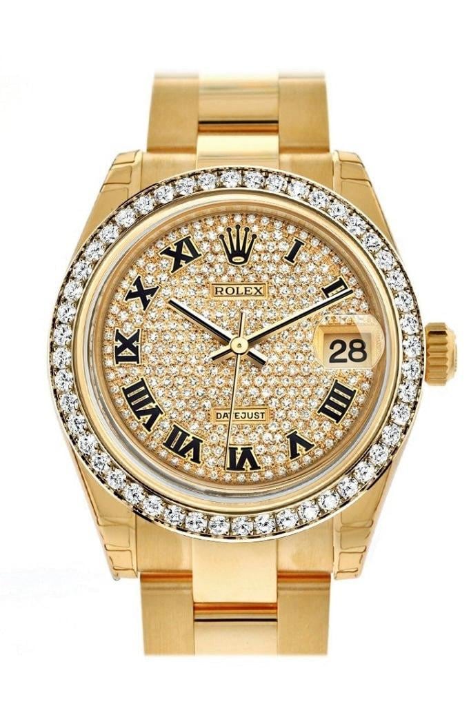 ‼İTHAL/SIFIR/Rolex Datejust,18KGold,44 Elmaslı Bezel,Pırlanta Kadran