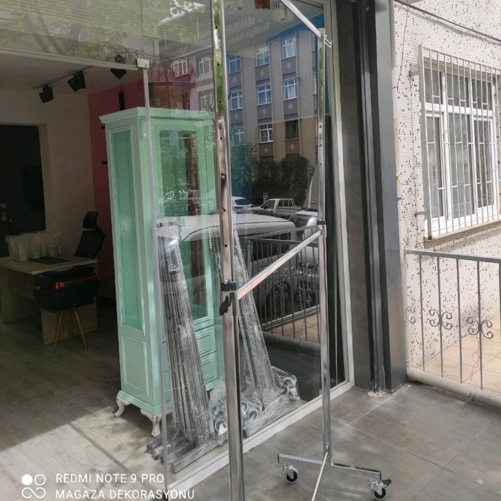 Vitrin Askılığı,Vitrin Askısı,Mağaza Standı,Elbise Askılığı,Tekerlekli - 8