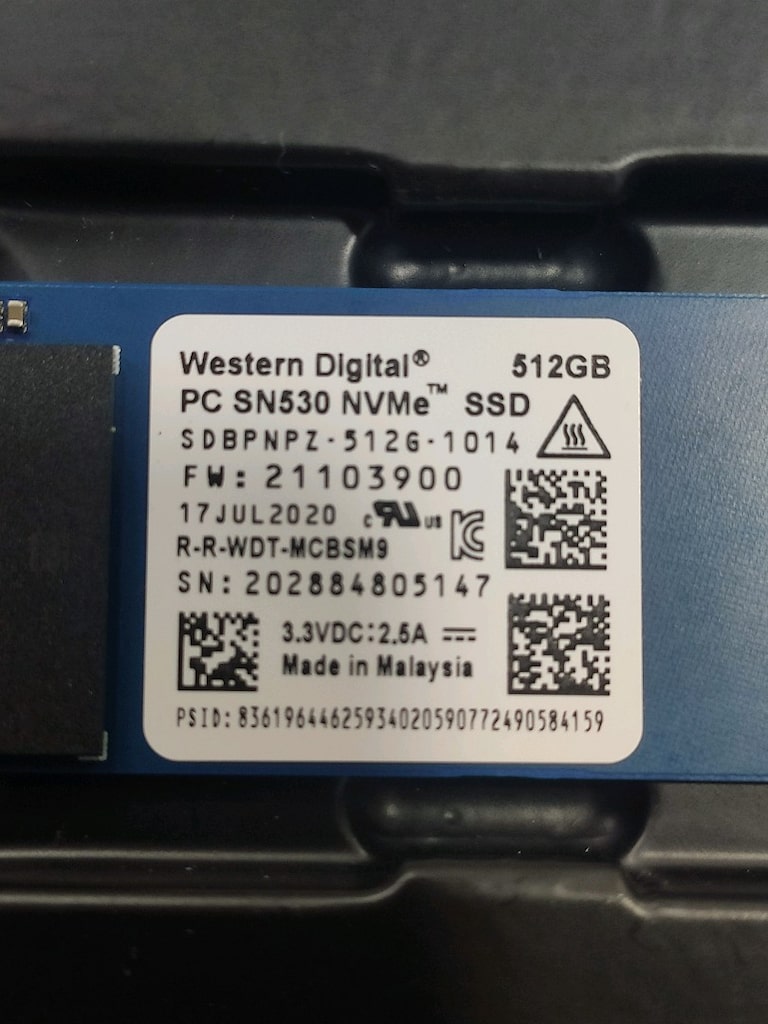 Western Digital WD 512GB M.2 NVMe SSD PC SN530 - 2