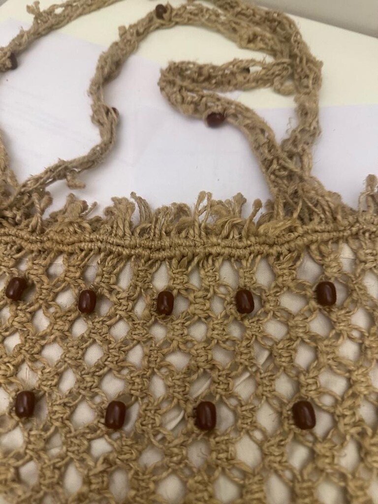 Çanta makrome 35 cm 25 cm içi astarlı fermuarlı el yapımı - 7