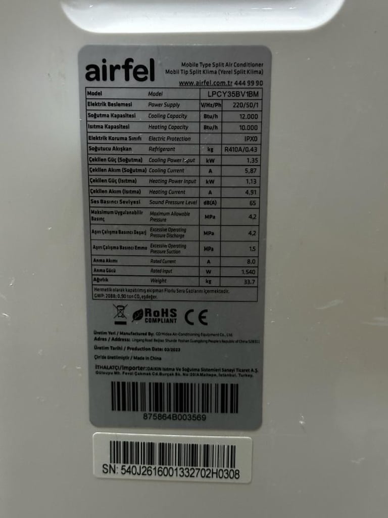 Airfel 12.000 BTU Mobil Klima – Çok Temiz - 10