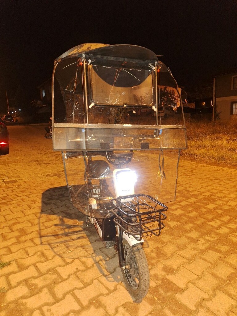 Elektrikli bisiklet özel tenteli büyük akülü - 4