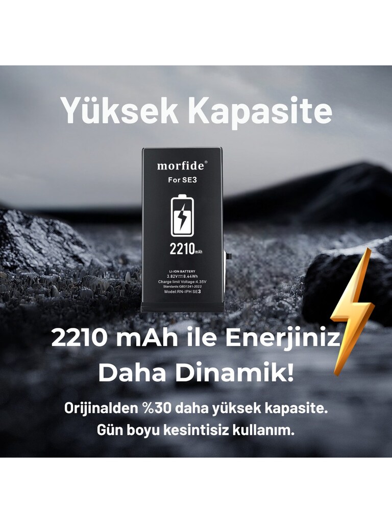 Iphone SE3 2022 Uyumlu 2210MAh Yüksek Kapasiteli Batarya - 3
