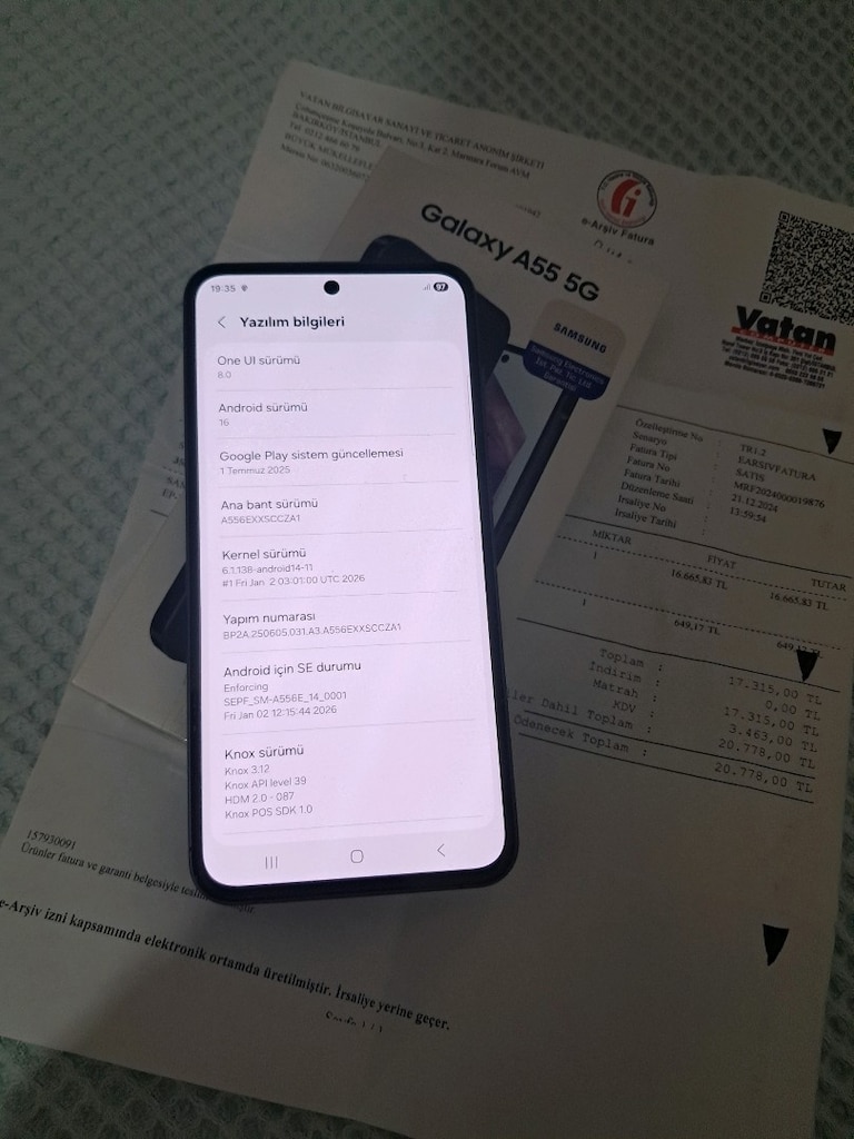 SIFIRDAN FARKSIZ YURTİÇİ 3AY GARANTİLİ 256GB 8RAM SAMSUNG A55 5G - 6
