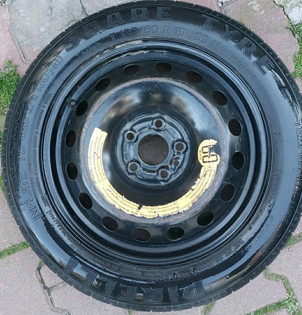 orjinal Fiat egea 5X98 15 inç stepne 125 80 15 kriko takimi set - 4