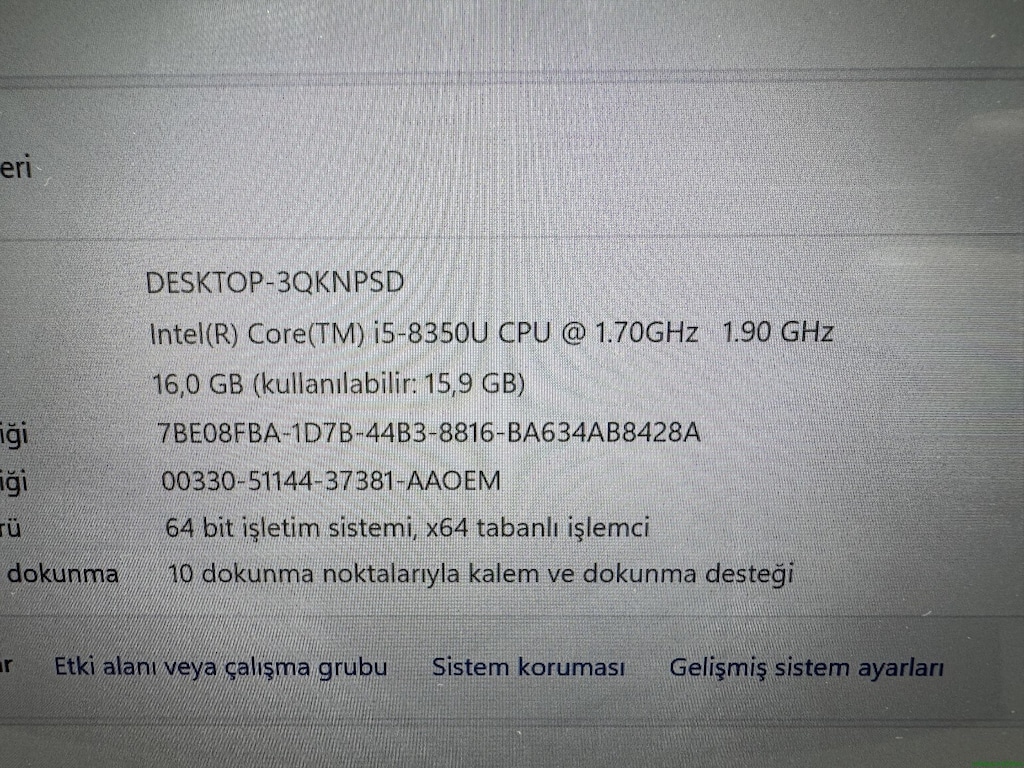 DELL İ5 8. NESİL 16 GB RAM 256 NVME DOKUNMATİK - 5