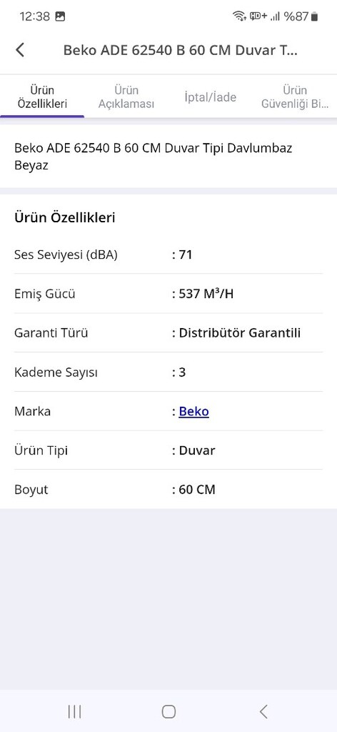 Sıfır Kutusunda Beko Davlumbaz - 4