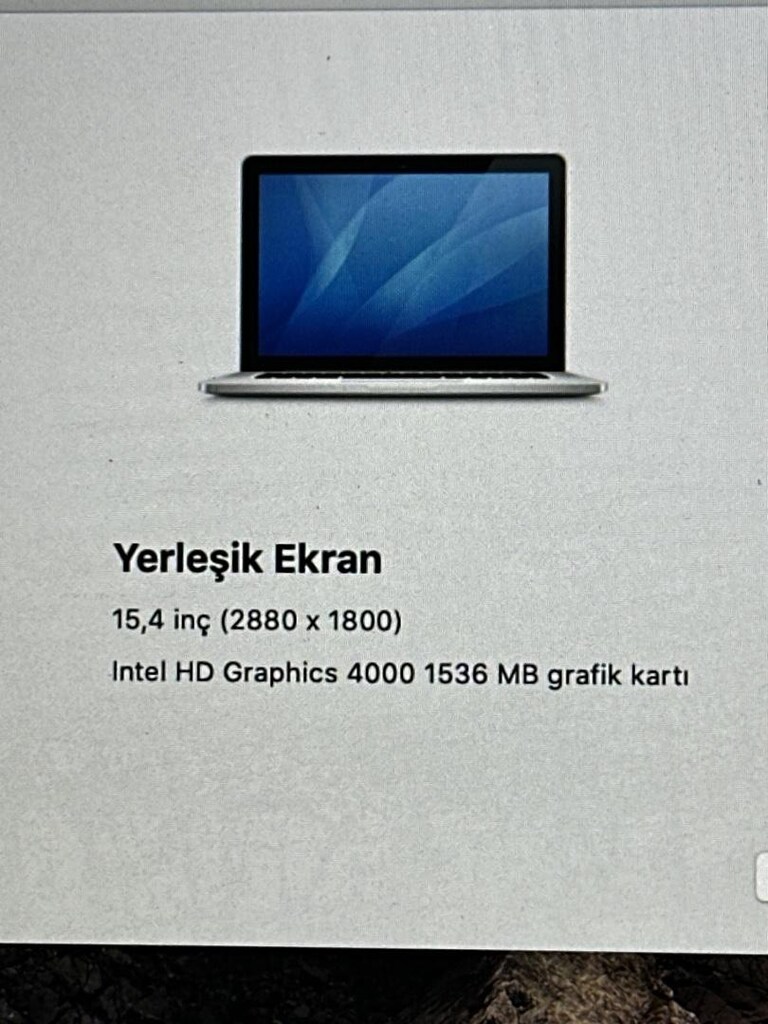 MacBook Pro 15,4 ″ Retina Ekran i7 İşlemci - 12