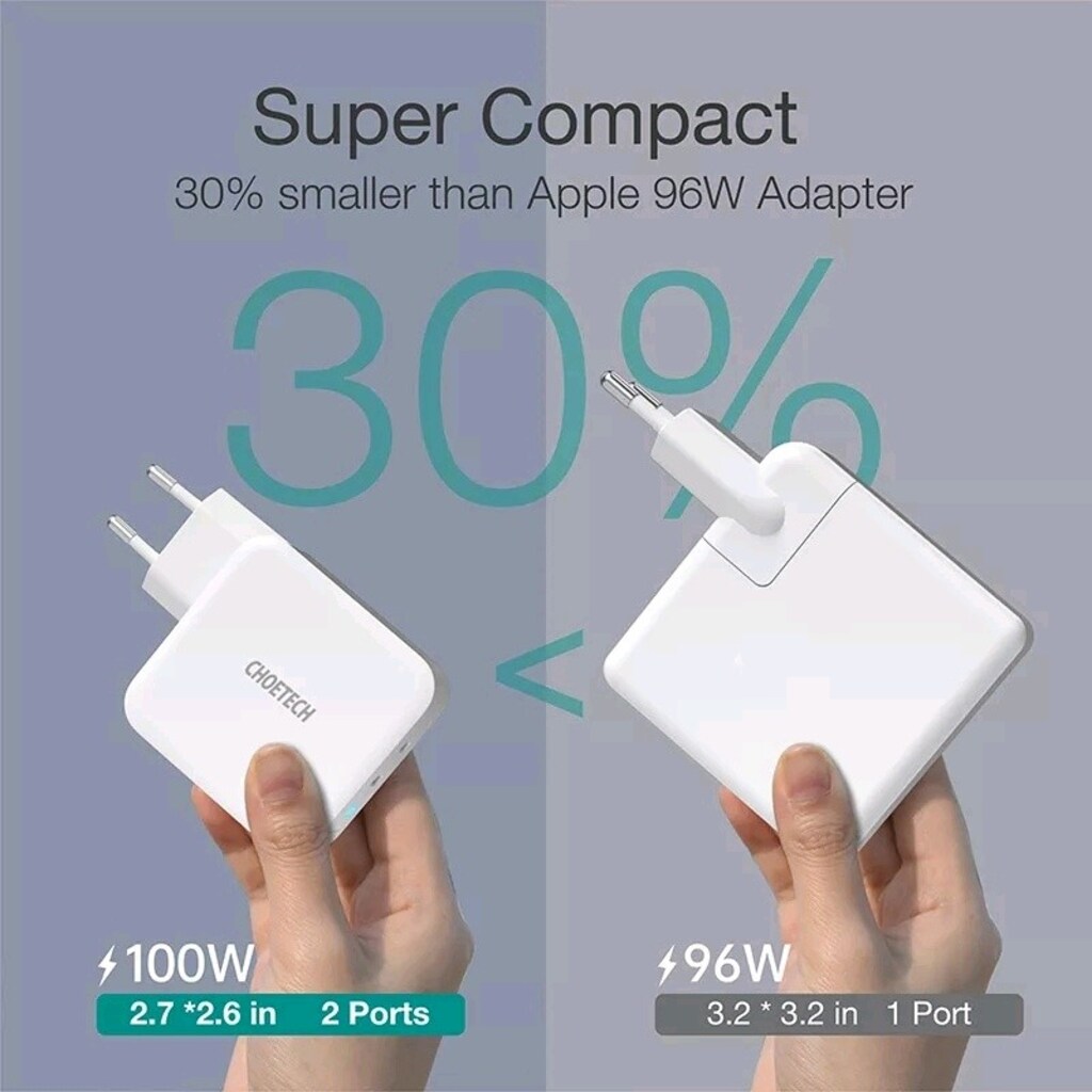 Choetech 100W GaN Dual USB-C - 13