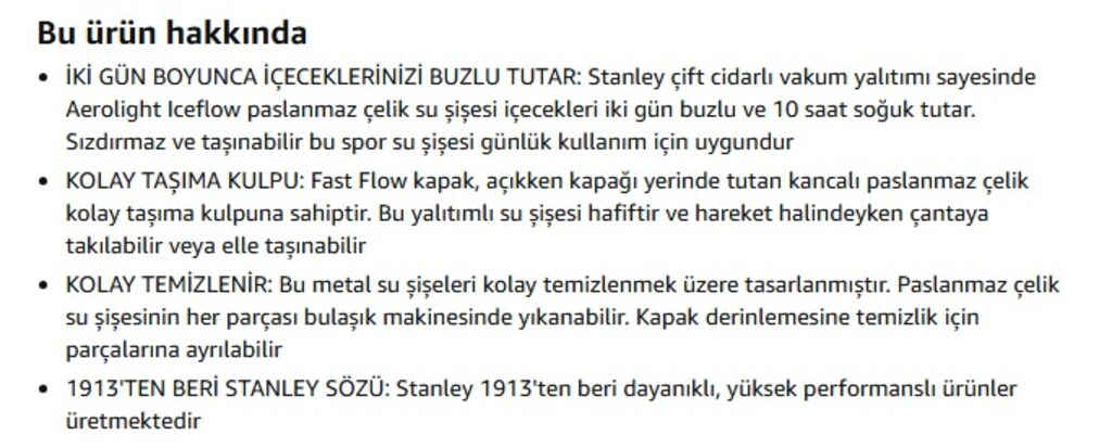 Stanley Aerolight IceFlow Fast Flow İçecek Şişesi, 0.60 Litre, Lila - 5