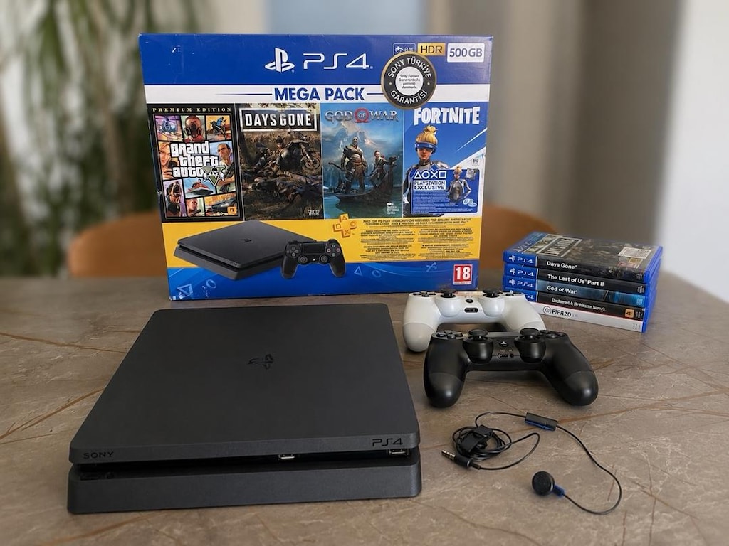 Temiz PS4 Slim 500 GB + 2 Kol + 5 Popüler Oyun (Kutulu) - 2