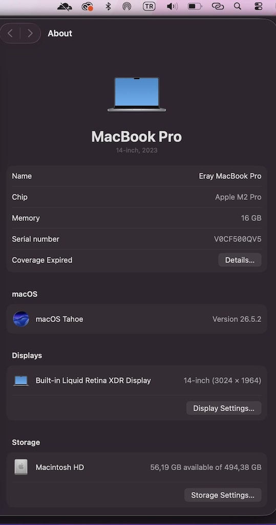 2023 Macbook PRO, M2 PRO, 16GB RAM, 512 SSD - 6