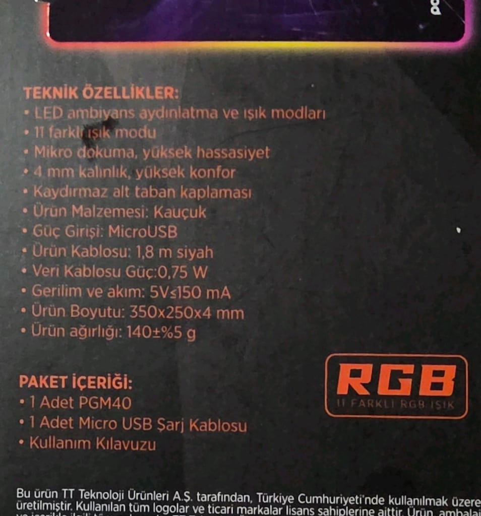 Polosmart PGM40 ışıklı Mouse pad. Sıfır kutusunda. - 12