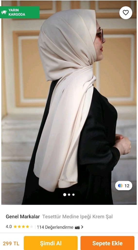 krem medine ipeği şal - 2