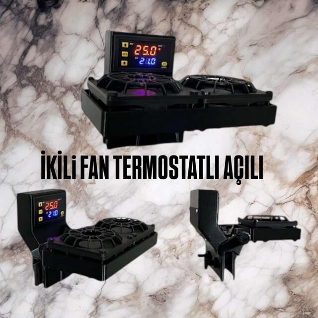 İki Fanlı Termostatlı Akvaryum Soğutucu