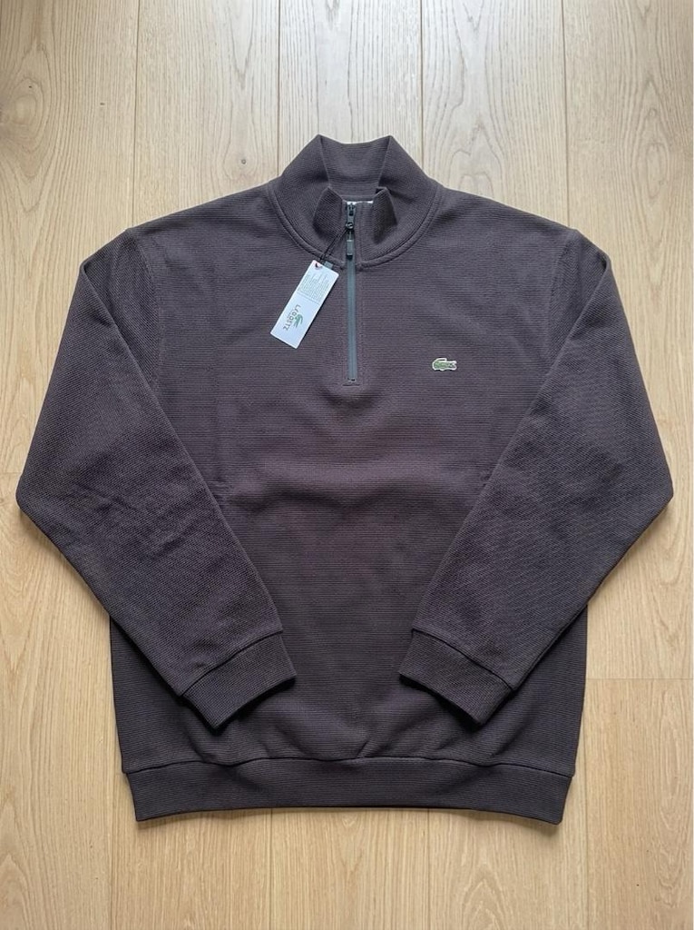 Lacoste Erkek Yarım Fermuarlı Sweatshirt Kazak - SİYAH - 3