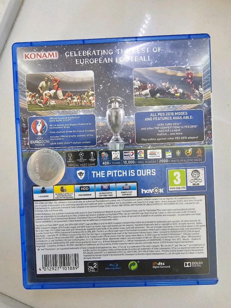 Sony PlayStation Ps4 / Ps5 Euro 2016 Pes 2016 - 2