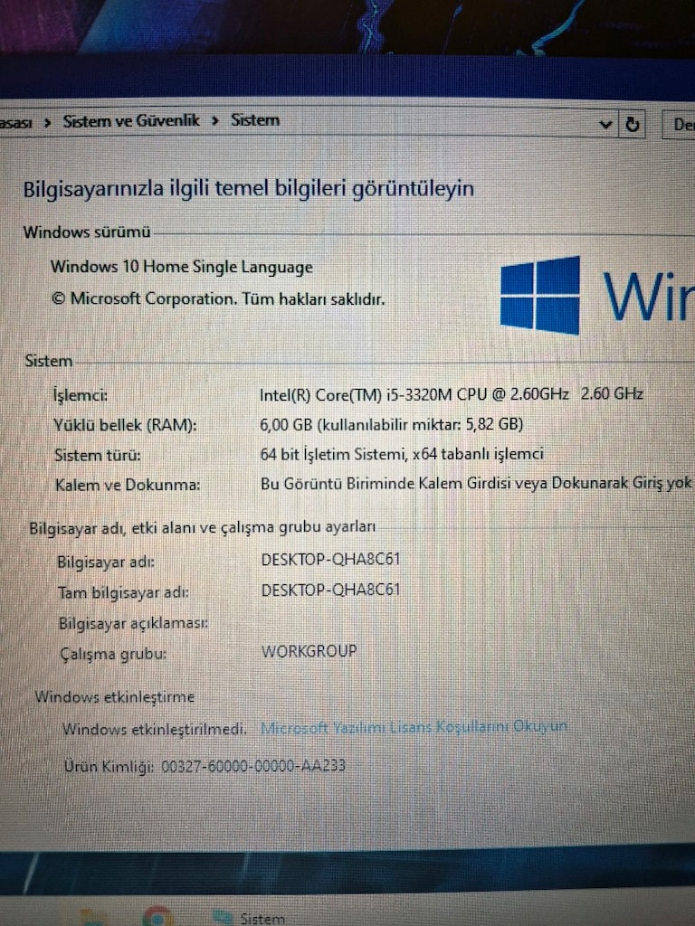 Laptop LENOVO i5 İşlemci 240GB SSD 6GB Ram Pili Sağlam Bilgisayar - 6
