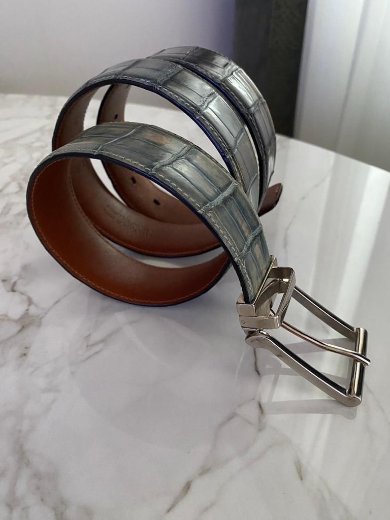 Santoni timsah derisi erkek kemeri. Orijinal - 7