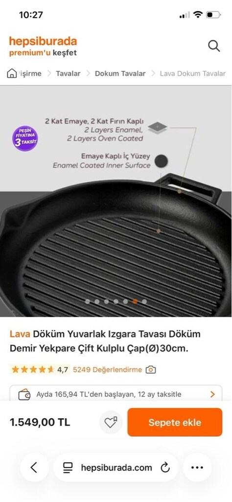 demir döküm tava (yeni) LAVA - 3