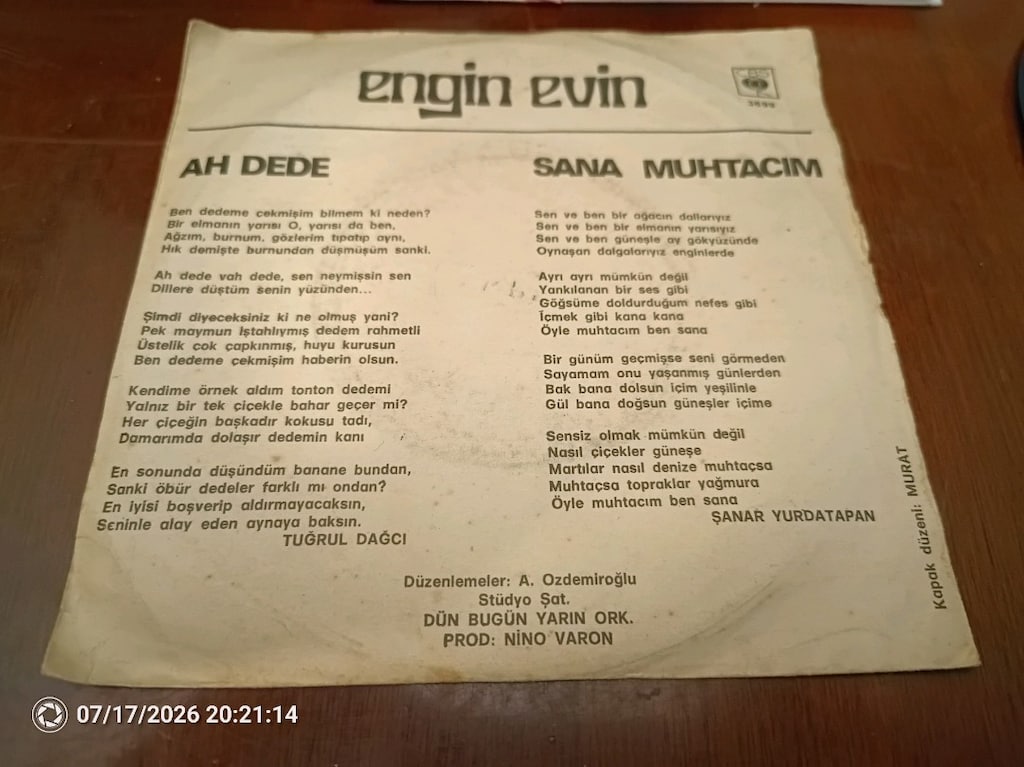 Engin Evin Ah dede 45 lik - 2