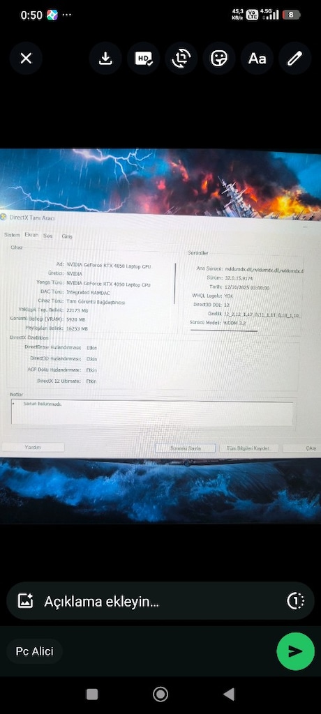 ACİL SATILIK Casper Excalibur G870 | RTX 4050 (105W) | 32 Gb / 1tb ssd - 8