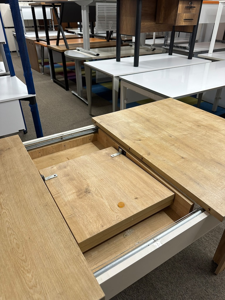 KLAS OFİS ÜSKÜDAR 120x80 cm AÇILIR MEŞE YEMEK MASASI - 6
