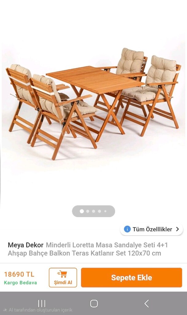 Balkon Bahçe masa sandalye seti - 6