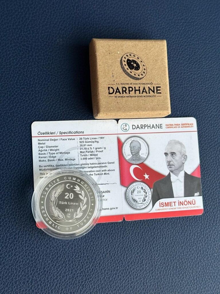 İsmet İnönü hatıra gümüş para - 2