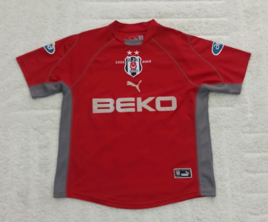 2002-2003 Zago Orijinal Beşiktaş 100. Yıl Deplasman Forma Puma Kırmızı