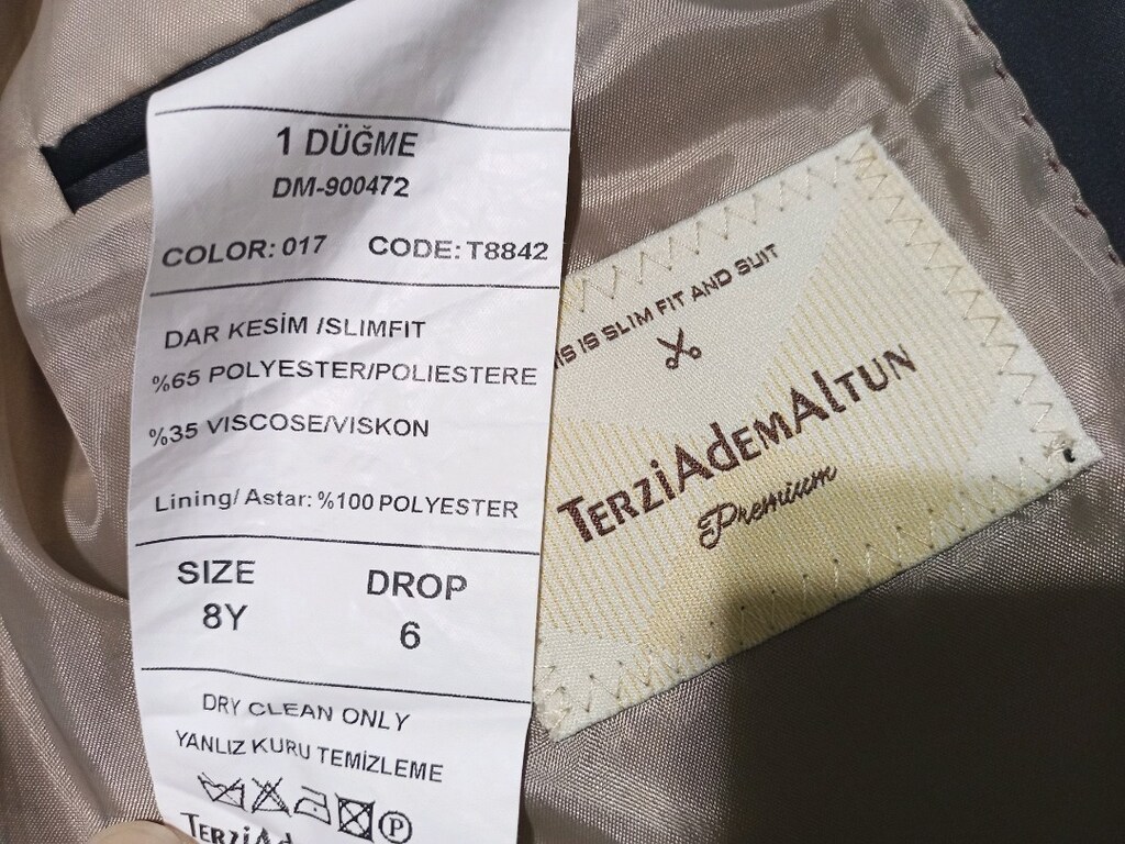 8-9 YAŞ slim fit sivri yaka ceket pantolon çocuk smokin set Bej - 11