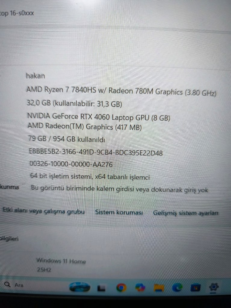 hp victus ryzen 7 32gb ram 1 TB nvme rtx4060 - 3