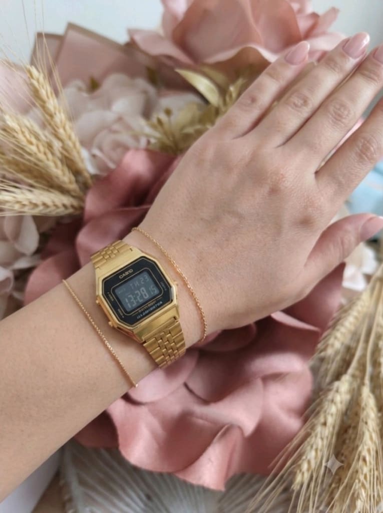 Orjinal Casio Retro Dijital Mini Kadın Saat Altın - 3