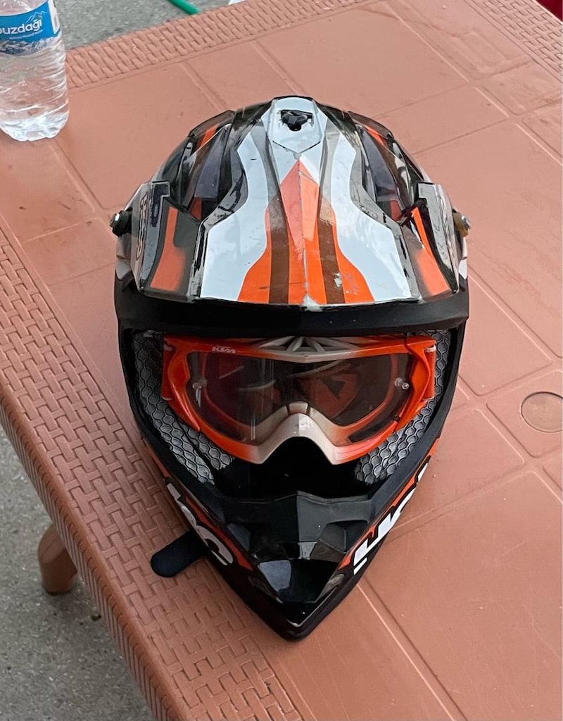 CROSS ÇOCUK hebo kask KTM GÖZLÜK