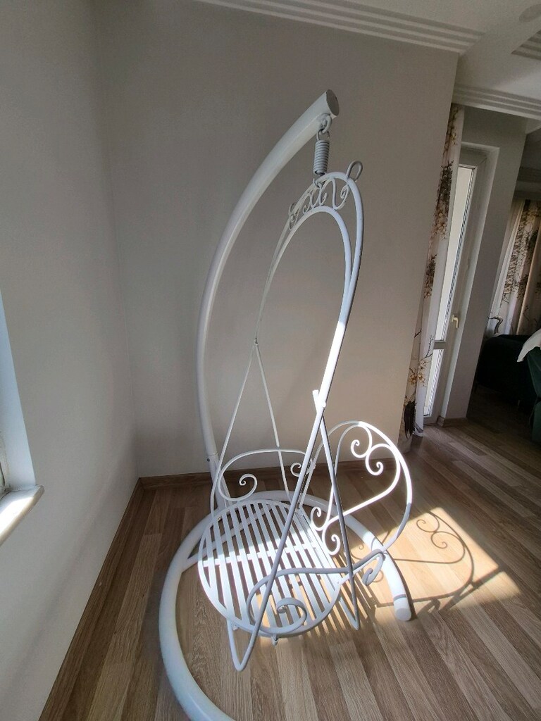 Balkon/Bahçe İçin Şık Ferforje Salıncak - 5