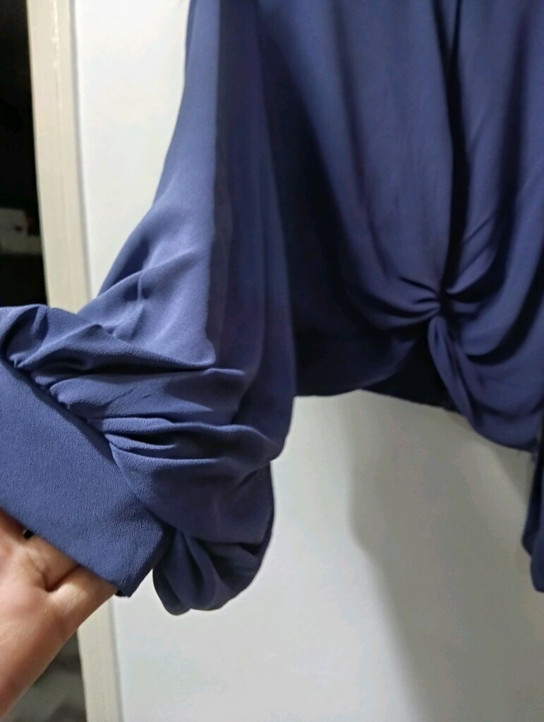 fransız tafta salaşkollu kısa bluz. m bed. kısa modeldir. yepyeni - 7