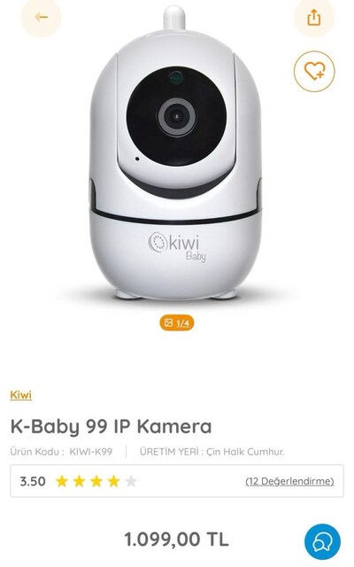 Kiwi K-Baby 99 IP Bebek Kamerası Beyaz
