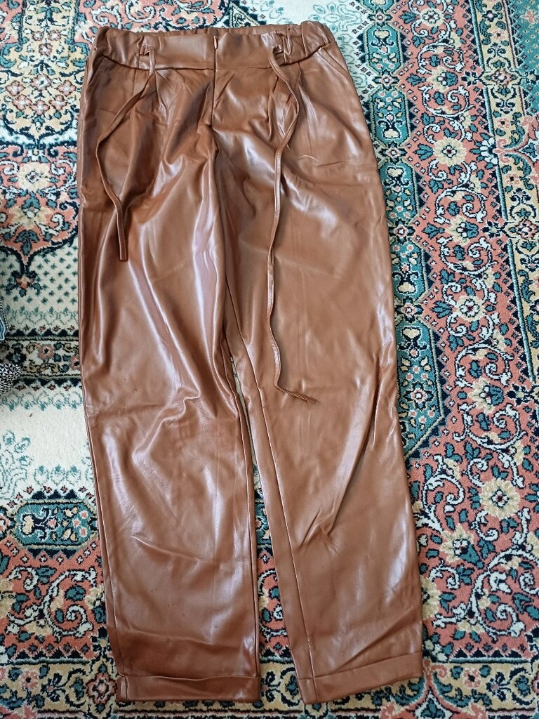 taba renkli Şık pantolon - 5