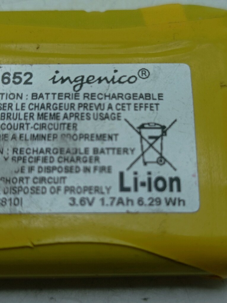 ingenico 3.6volt lion pil - 5