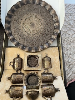 yeni kullanılmamış otantik kahve takımı 6 lı set